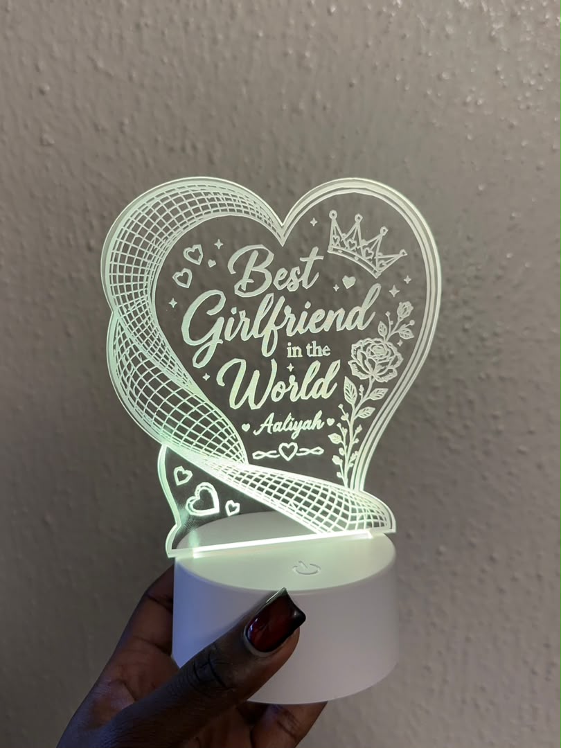 Acrylic Heart Night Light