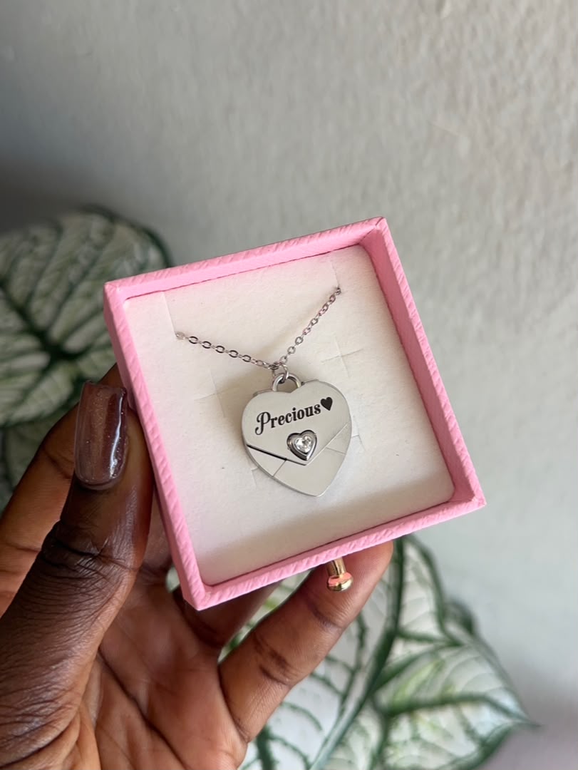 Heart Envelope Necklace with QR Code