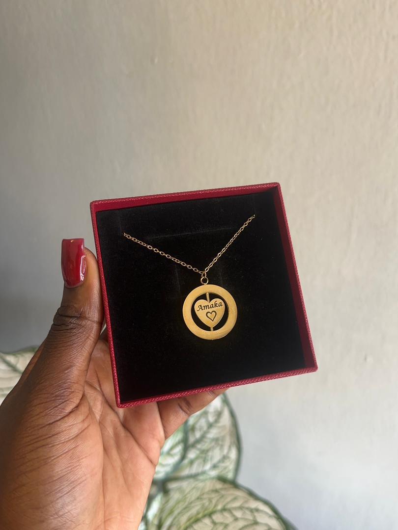 Rotating Heart Medallion Necklace with QR Code