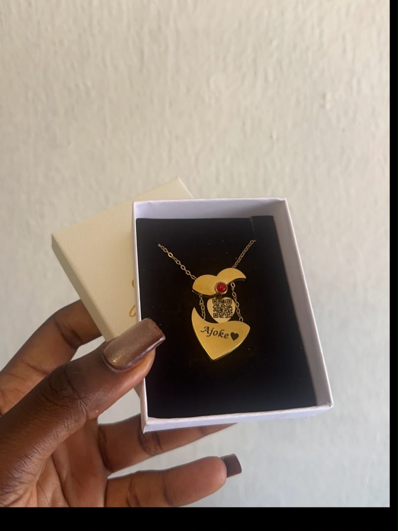 Split Gemstone Necklace with QR Code