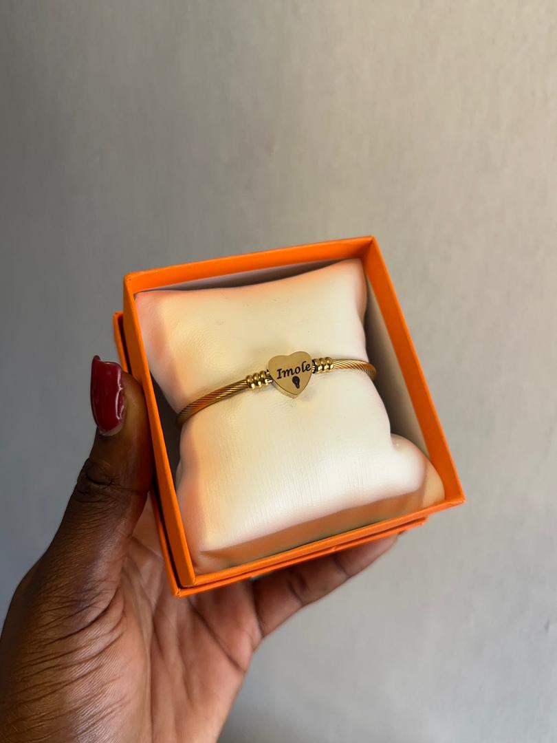 Twist Cable Heart Cuff Bracelet